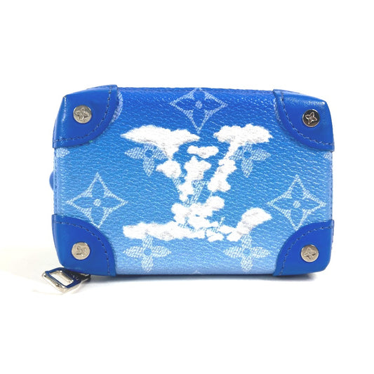 LOUIS VUITTON M45440 モノグラム・クラウズ ソフトトランク・ネックレスウォレット 財布 小銭入れ ネックウォレット コインケース レザー メンズ ブルー