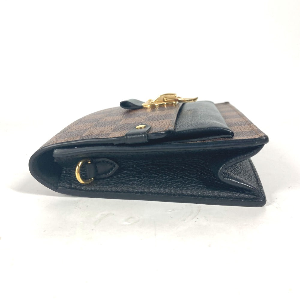 LOUIS VUITTON N60221 ダミエ ポルトフォイユ・ヴァヴァン チェーン チェーンウォレット ショルダーバッグ 斜め掛け 長財布 ダミエキャンバス レディース ノワール ブラウン
