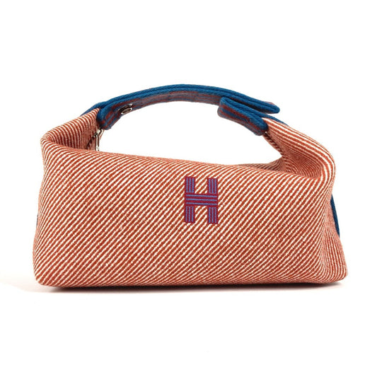 HERMES ロゴ ブリッドアブラック PM Hナッテ カバン バニティバッグ ポーチ ハンドバッグ トワルアッシュ レディース トメット レッド系