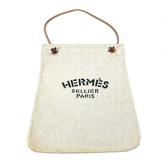 HERMES Sac Aline GM bag shawl Shoulder Bag cotton White/natural Used