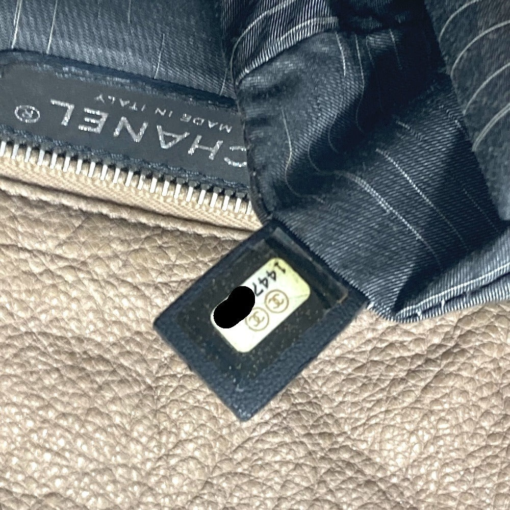 CHANEL デカココ CC ロゴ カバン 肩掛け トートバッグ ショルダーバッグ レザー レディース ベージュ