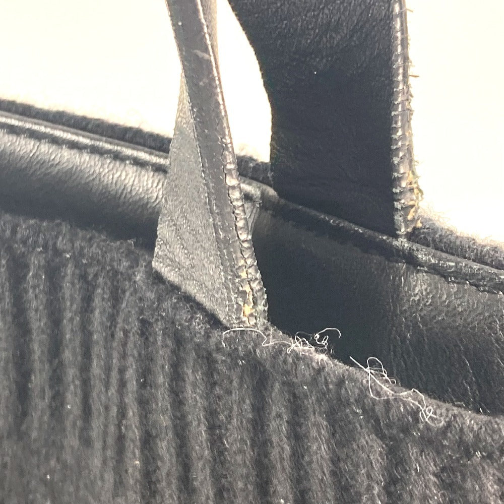 CHANEL CC ココマーク ロゴ 縦型トート トートバッグ カバン 肩掛け ショルダーバッグ ニット/レザー レディース ブラック