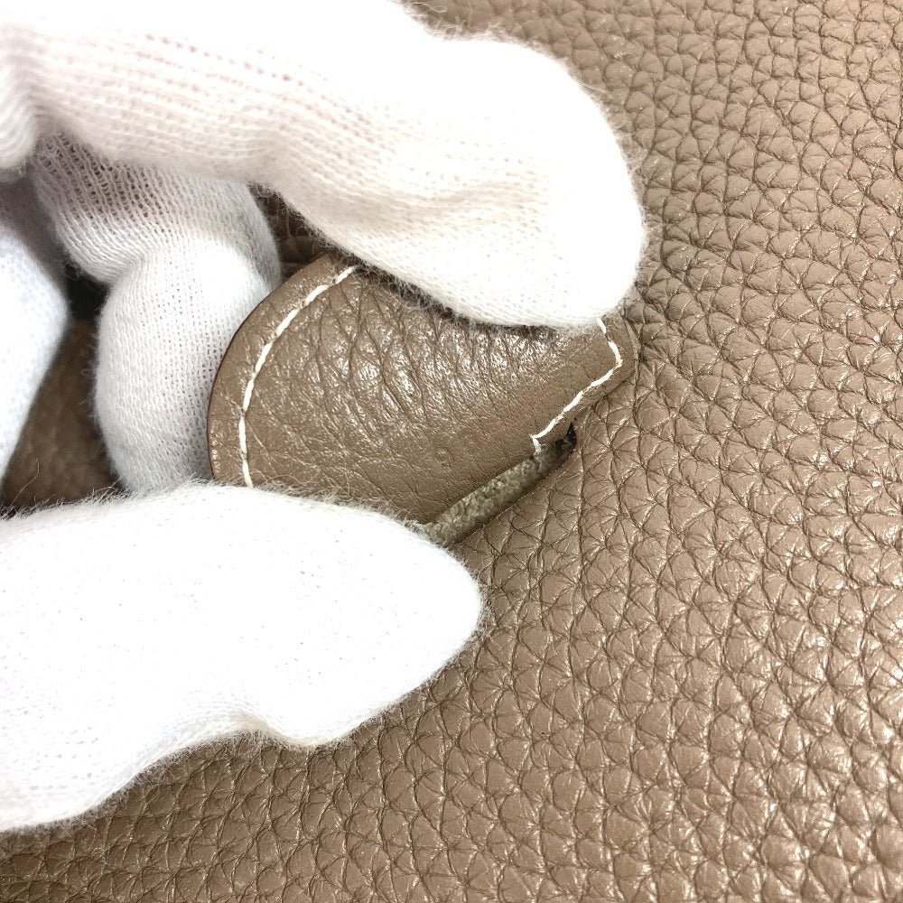 HERMES パンチングロゴ エブリンGM 3 カバン 斜め掛け ショルダーバッグ トリヨンクレマンス ユニセックス エトゥープ グレー