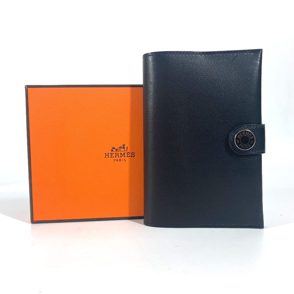 HERMES RMS ロゴ パスポートカバー ステーショナリー パスポートケース レザー ユニセックス ブラック