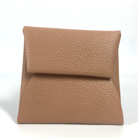 HERMES バイカラー バスティア ヴェルソ 財布 小銭入れ スクエア コインケース シェーブル ユニセックス ケブラコ/モーヴシルベストル ブラウン