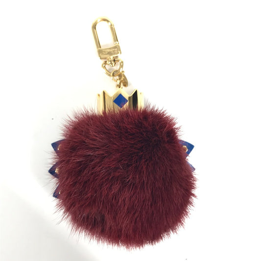 LOUIS VUITTON M65144 トーテム ファー チャーム バッグチャーム キーホルダー ファー ユニセックス ワインレッド