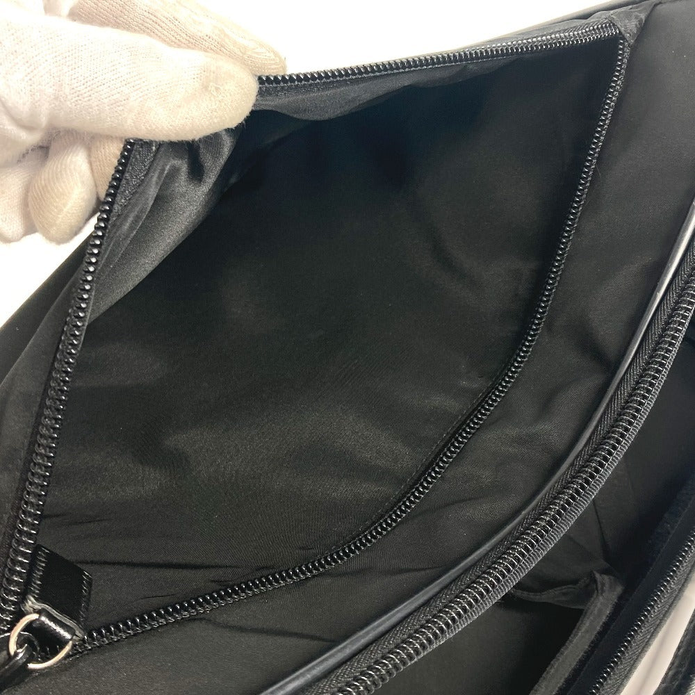 PRADA triangle logo triangle logo plate 2WAY Bag Hand Bag Business Bag Shoulder Bag Leather / Nylon Black Used