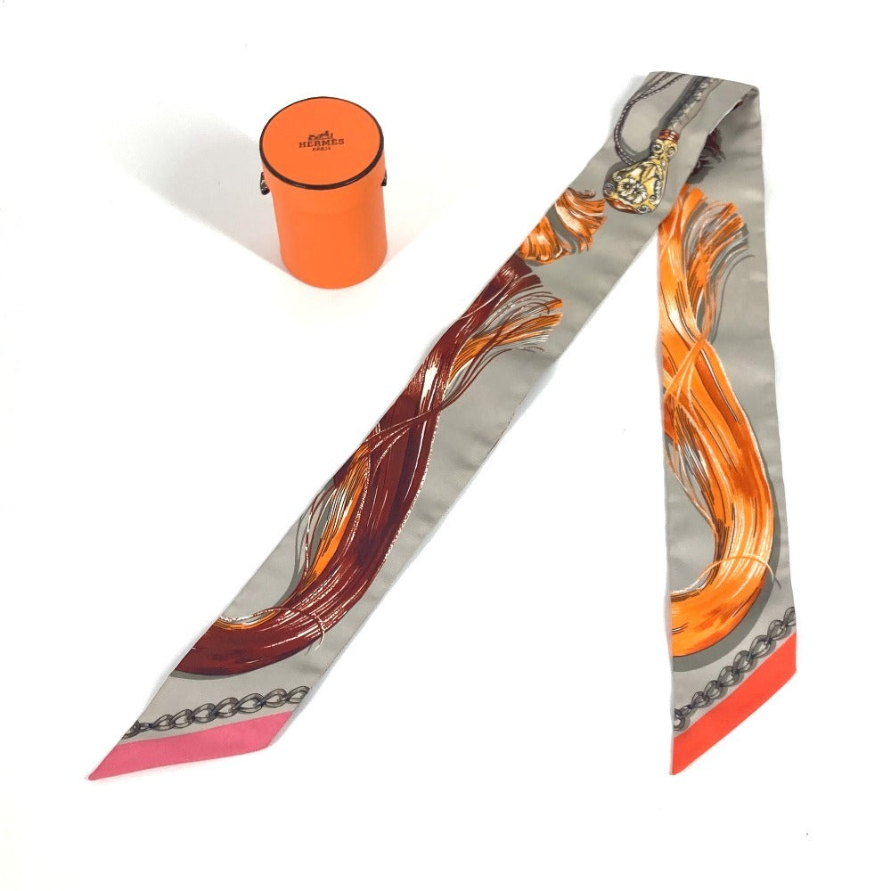 HERMES Twilly Twilly Twilly BandeauScarf Scarf silk gray Used