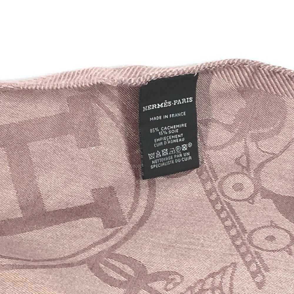 HERMES ロザンジュ 《ニュー・リブリス》 ひし形 スカーフ カシミヤ レディース パープルピンク系