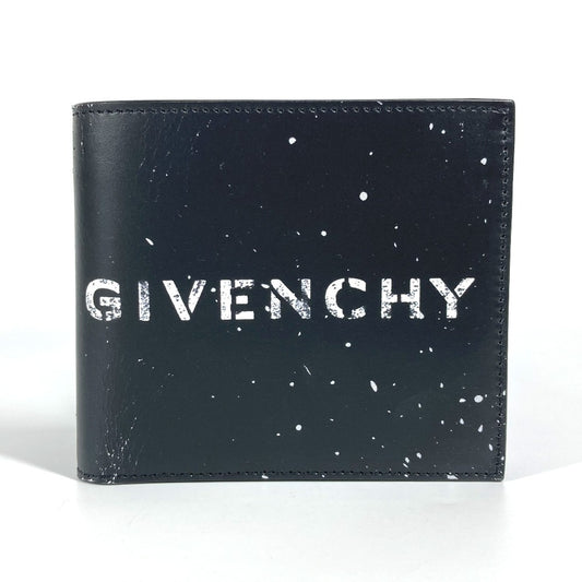 GIVENCHY ロゴ 札入れ コンパクトウォレット 2つ折り財布 レザー ユニセックス ブラック