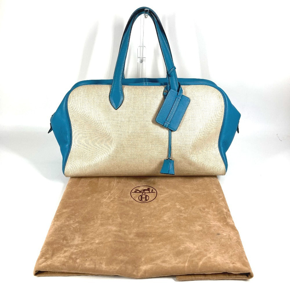 HERMES ヴィクトリア 43 ヴィクトリア43 ショルダーバッグ カバン 肩掛け トラベルバッグ 旅行バッグ ボストンバッグ トワルアッシュ ユニセックス ブルージーン ブルー