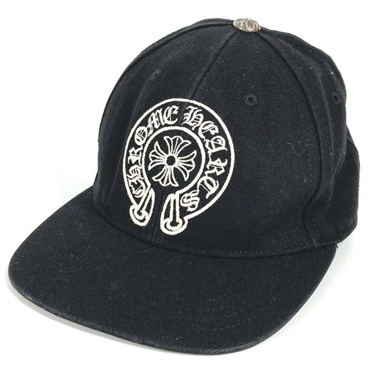 CHROME HEARTS ロゴ ホースシュー 帽子 キャップ帽 ベースボール キャップ コットン ユニセックス ブラック