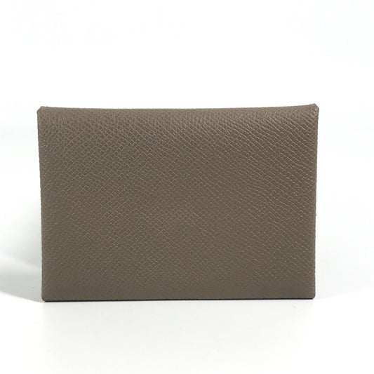 HERMES 2つ折り カルヴィデュオ カルヴィ デュオ カードケース 小銭入れ 財布 名刺入れ パスケース コインケース エプソン ユニセックス エトゥープ グレー