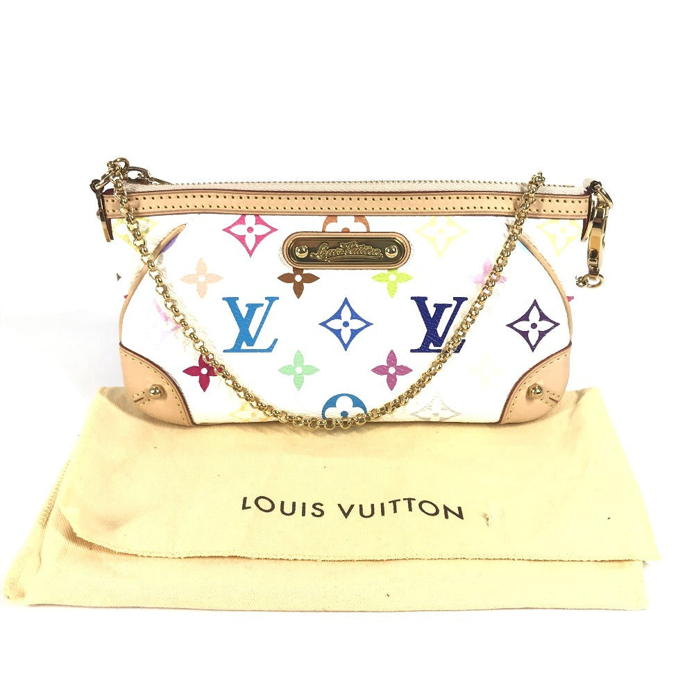 LOUIS VUITTON M60096 Monogram Multicolore Pochette Mila MM, chain accessory pouch, handbag, shoulder bag, Monogram Multicolore canvas, unisex, blanc white