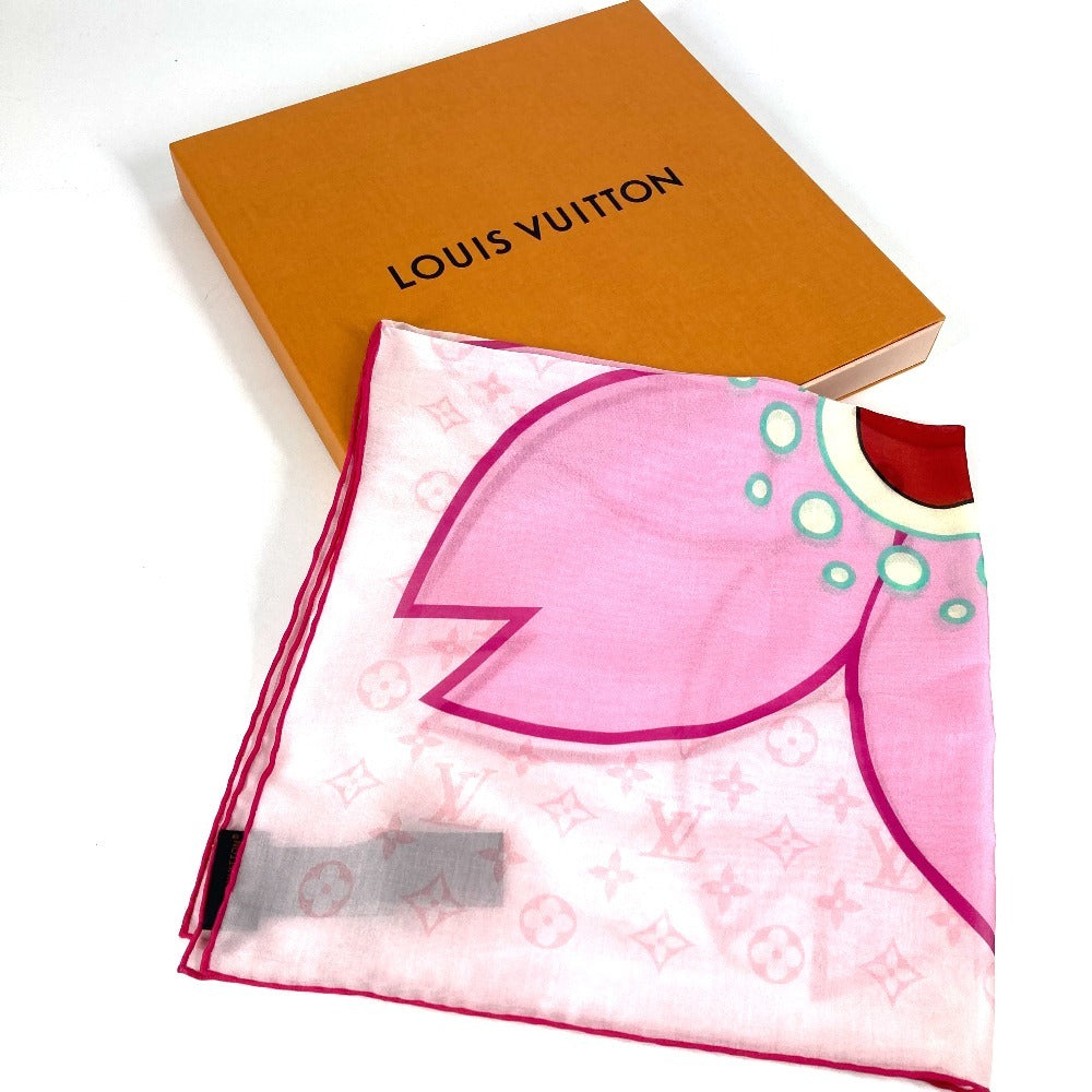 LOUIS VUITTON M96088 LV×TM 村上隆 桜 サクラ LV×TM カレ55 チェリーブロッサム スカーフ シルク ユニセックス ピンク