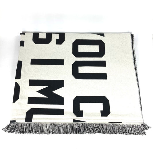 Dior 28Z0006A0663 Cactus Jack Fringe Dior x Cactus Jack Blanket, interior lap blanket, two-tone wool blanket, unisex, white