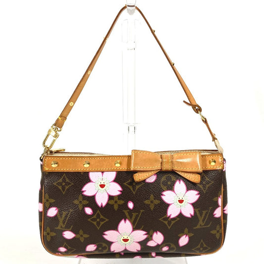 LOUIS VUITTON M92006 モノグラムチェリーブロッサム 村上隆 ポシェットアクセソワール ミニハンドバッグ ショルダーバッグ アクセサリーポーチ カバン ハンドバッグ モノグラムキャンバス レディース ブラウン