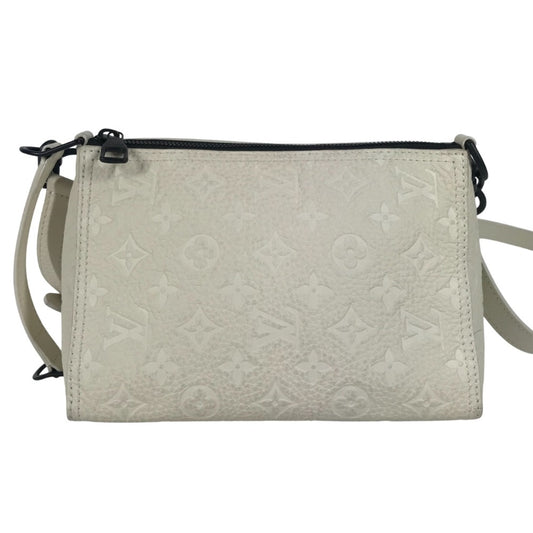 LOUIS VUITTON M55927 モノグラムアンプラント ヴァージル・アブロー トリアングル・メッセンジャー カバン 斜め掛け ポシェット 2WAYバッグ クラッチバッグ ショルダーバッグ トリヨンレザー ユニセックス ホワイト