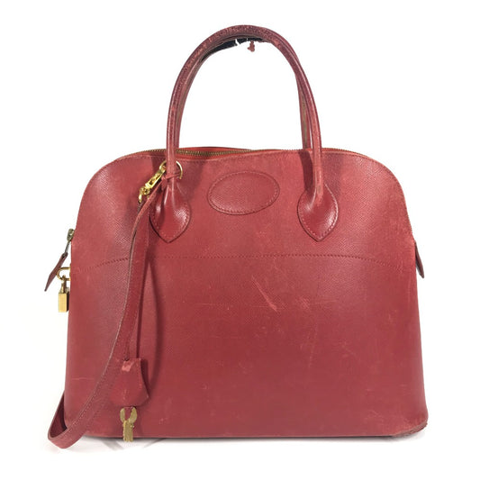 HERMES 斜め掛け ボリード35 ボリード 35 2WAYバッグ ショルダーバッグ カバン ハンドバッグ クシュベル レディース レッド