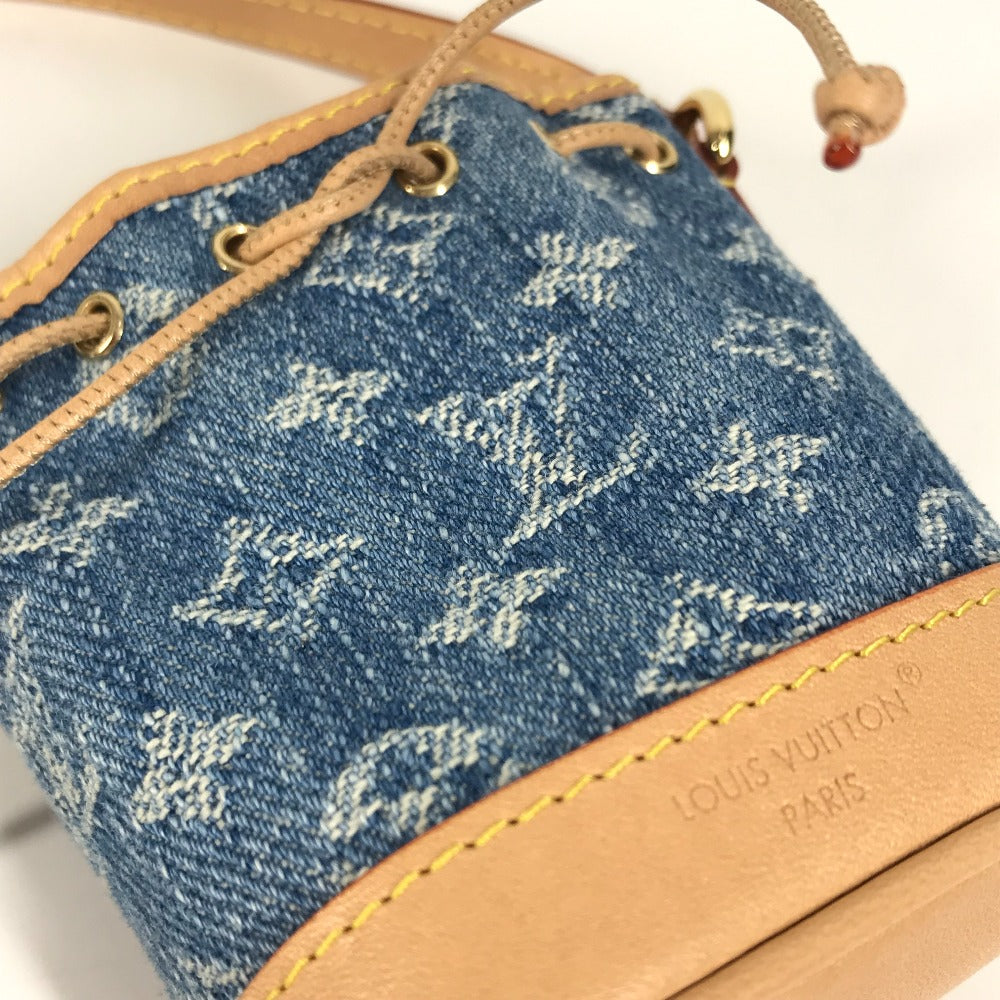LOUIS VUITTON M01700 Monogram Denim Mikronoe Bag Charm Bucket Bag Keychain Monogram Denim Canvas Unisex Blue