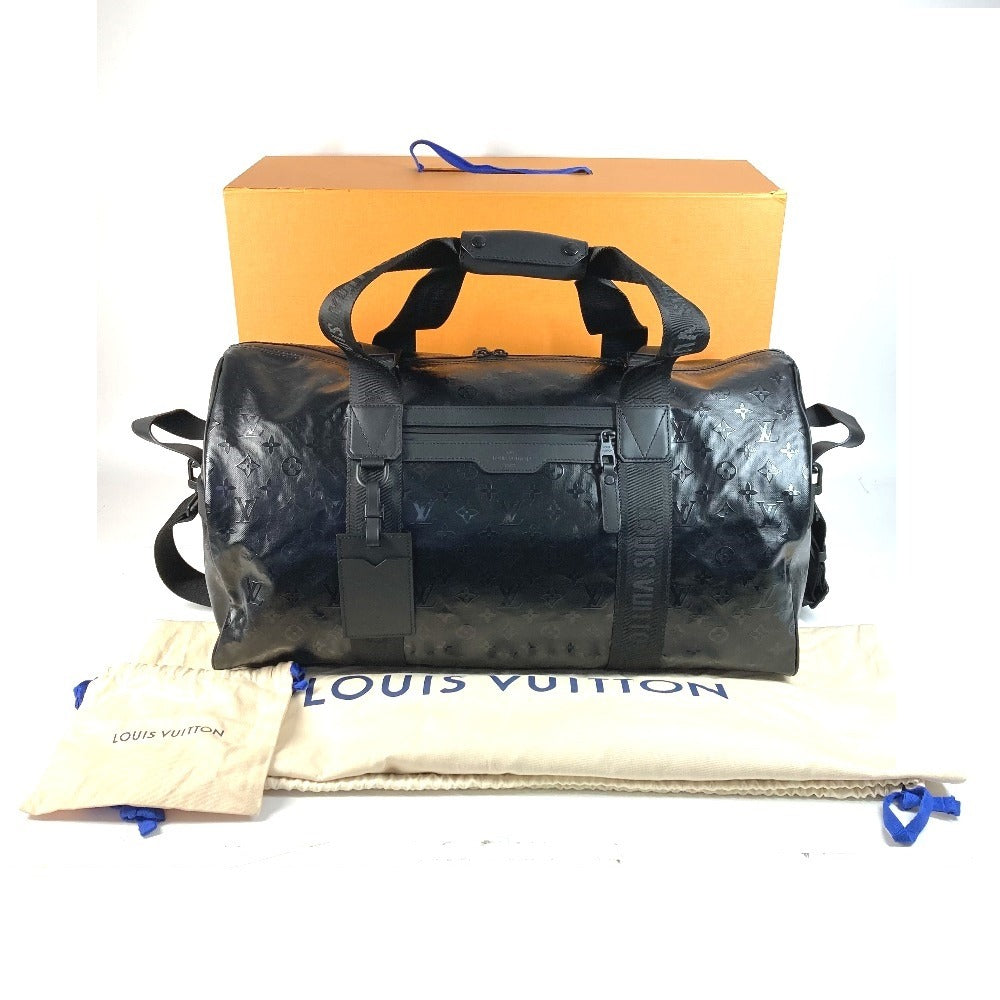 LOUIS VUITTON M23786 LV SKI Monogram Storm Keepall 55 Travel Bag, 2-Way Shoulder Bag, Boston Bag, Unisex, Leather, Black