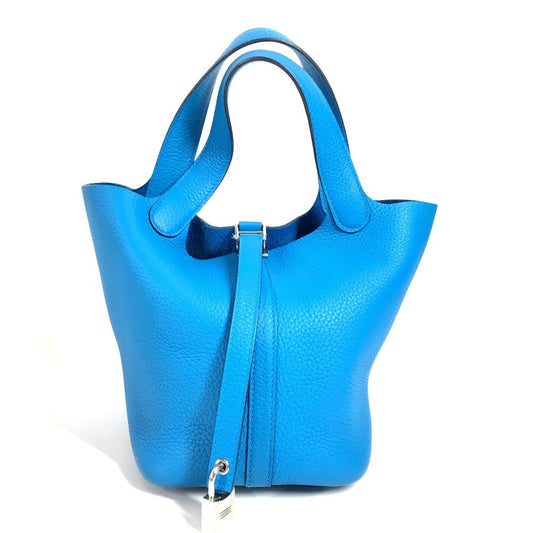 HERMES PicotinLock PM PicotinLock PM Bag Tote Bag Hand Bag Taurillon Clemence Blue Frida blue/SilverHardware Used