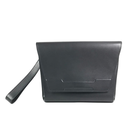 HERMES with Strap Novapolis Pouch H logo flap bag Clutch bag Evercolor Black/SilverHardware Used