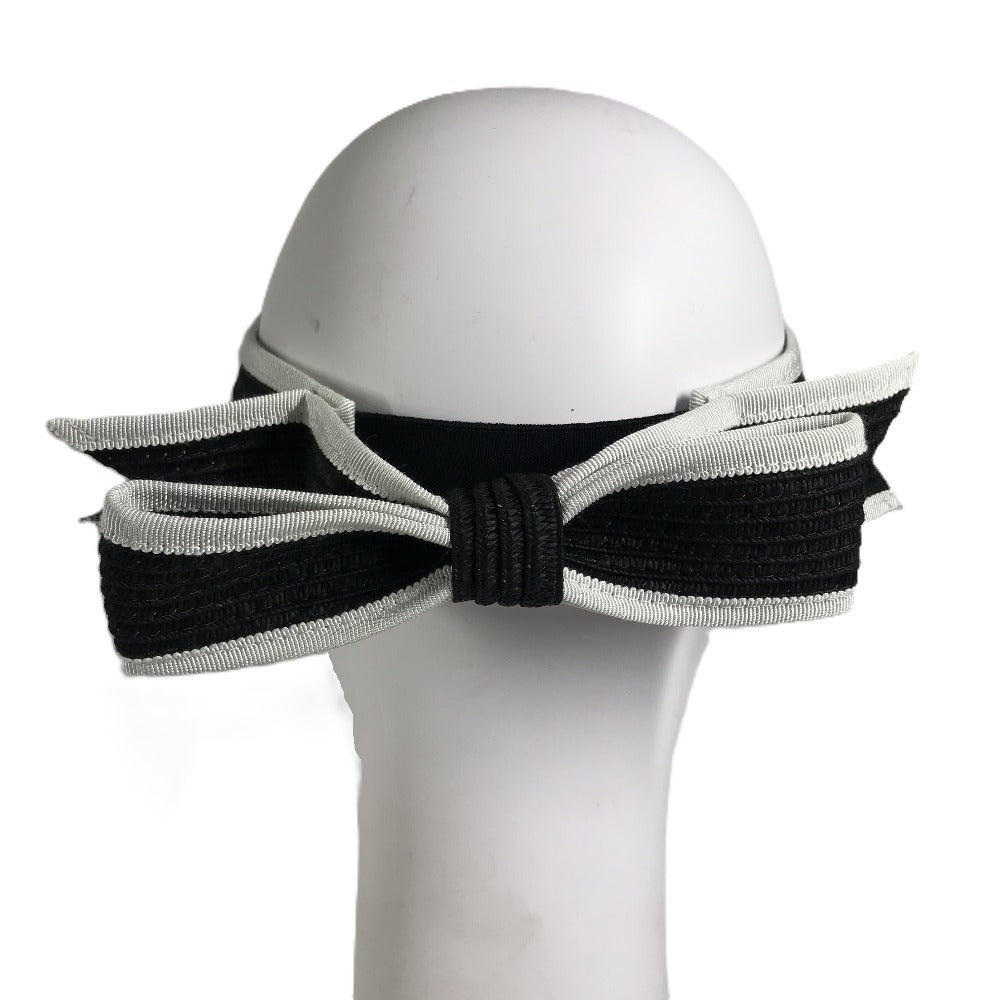 CHANEL 22P CC Coco Mark Ribbon Hat/Sun Visor for Women, Black
