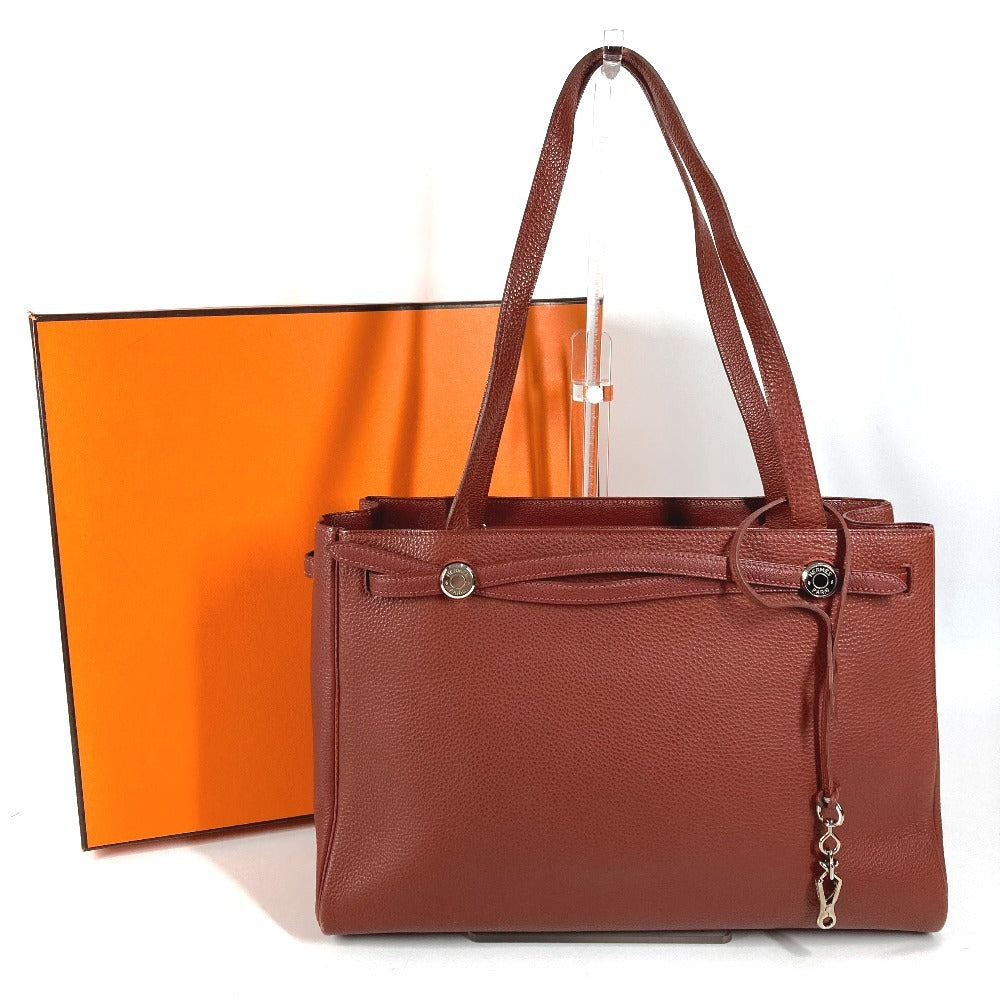 HERMES Sellier Hardware Cabana Bag Tote Bag Shoulder Bag Leather Unisex Brown