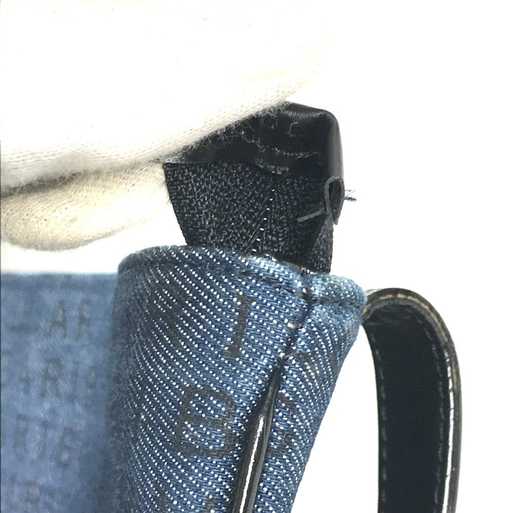 BVLGARI Logomania Bag Crossbody Pochette Shoulder Bag Leather/Canvas Unisex Black