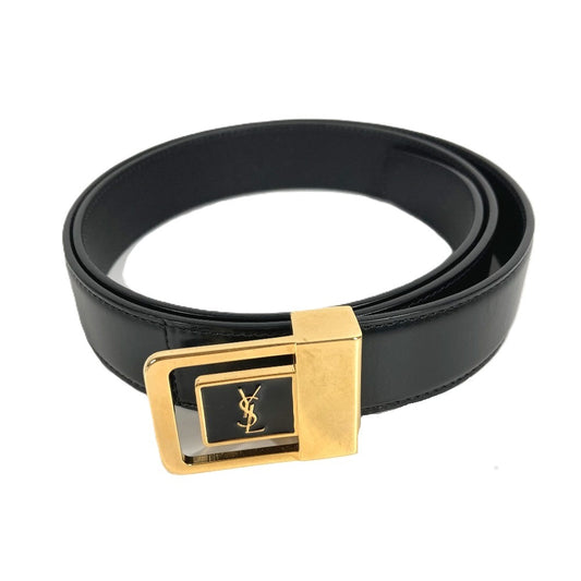 SAINT LAURENT PARIS 732556 ロゴ LA 66 バックル ベルト アクセサリー ベルト レザー レディース ブラック