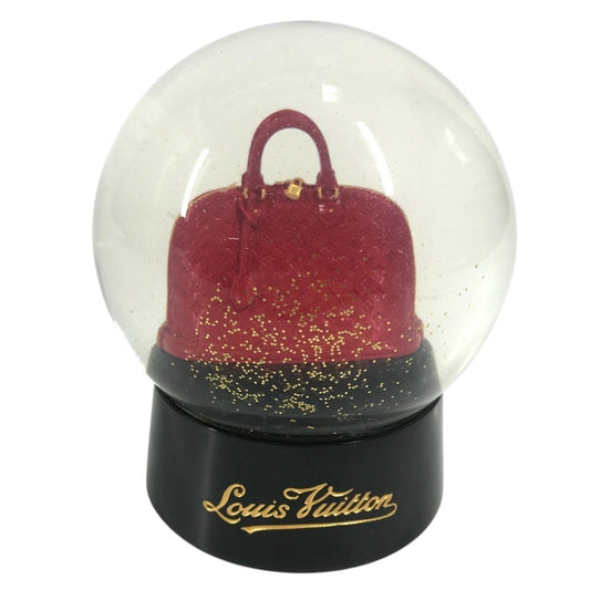 LOUIS VUITTON 不明 ノベルティ 非売品 モノグラム アルマ スノードーム オブジェ ガラス ユニセックス レッド
