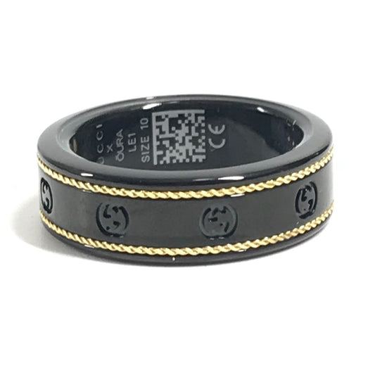 GUCCI OURA Smart Ring (705220) with Interlocking G, Titanium, Unisex, Black