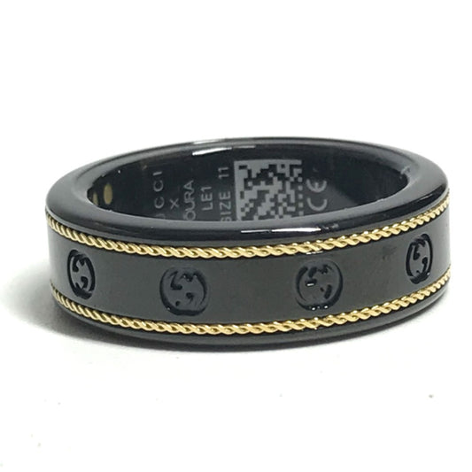 GUCCI OURA Smart Ring (705220) with Interlocking G, Titanium, Unisex, Black