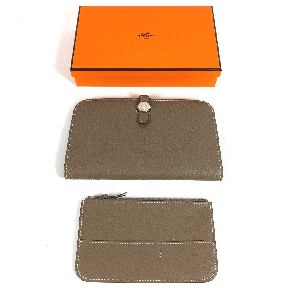 HERMES ドゴンデュオGM ドゴン デュオ GM ウォレット 財布 長財布 トゴ レディース エトゥープ グレー