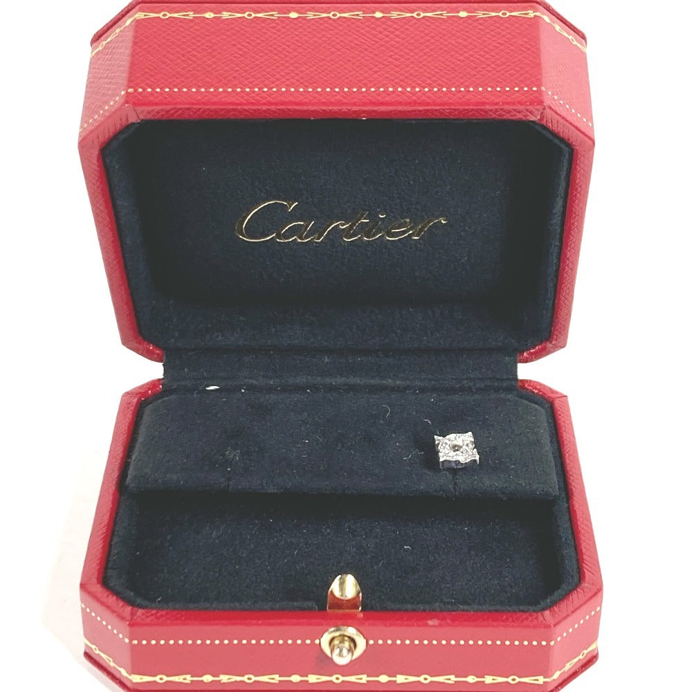 CARTIER Jewelry Accessories Entrelaces Diamond 2C Logo Single Earring 750 Gold K18 18K WG750 Unisex Silver
