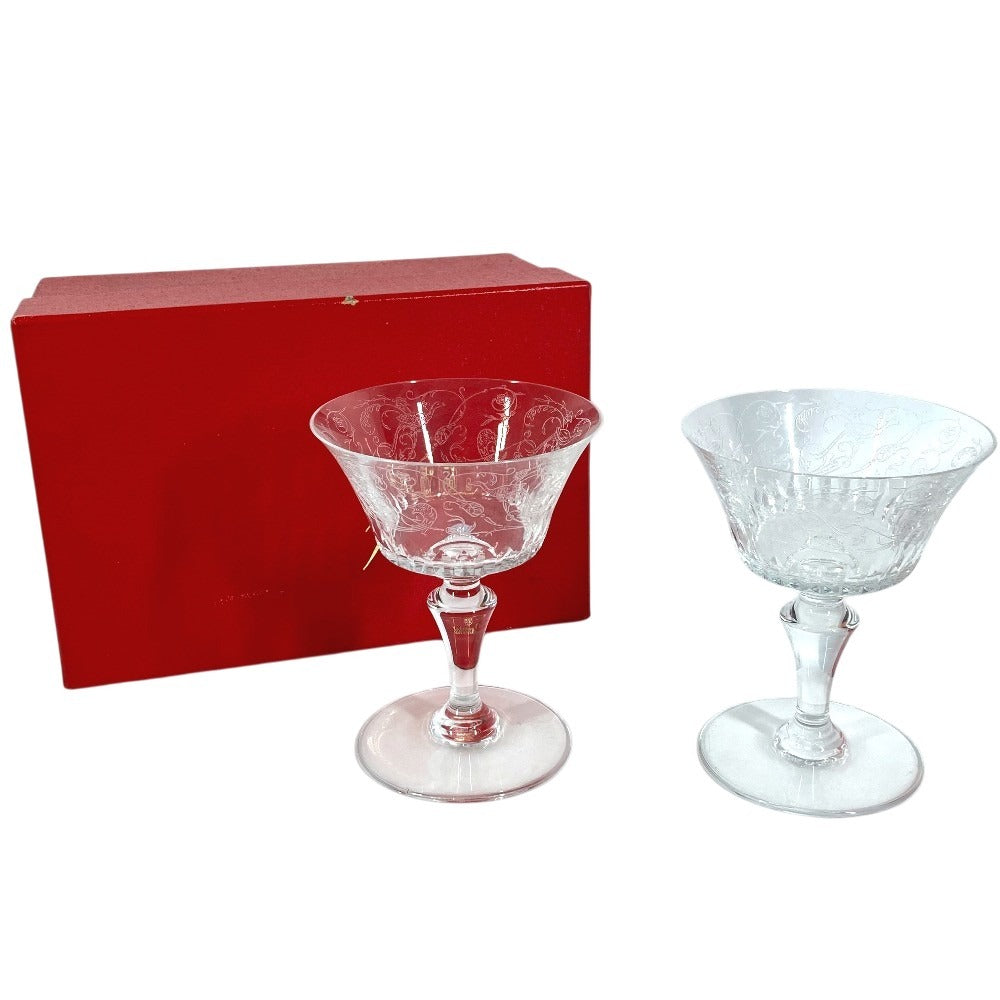 Baccarat カップ 食器 インテリア プリンカップ ペア セット 2客 お皿 ガラス ユニセックス クリア