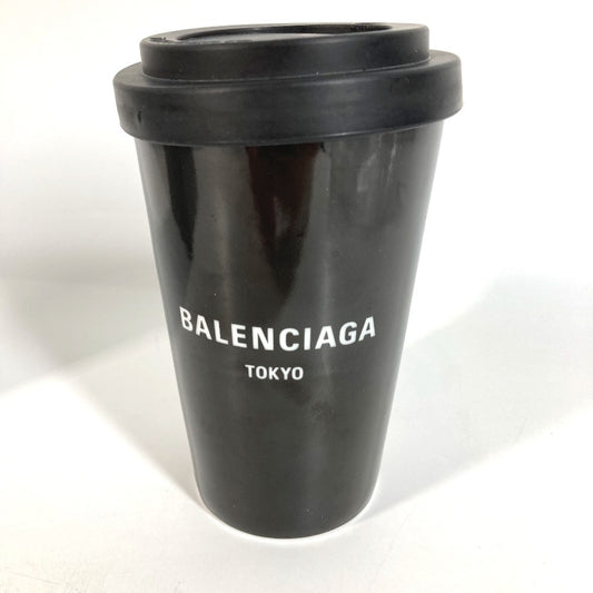 BALENCIAGA 666275 コップ カップ 蓋付き 食器 インテリア ロゴ 東京 TOKYO タンブラー 陶器 ユニセックス ブラック