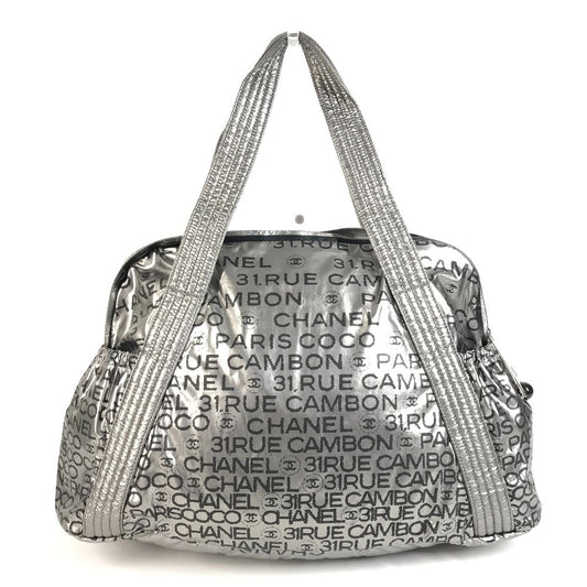 CHANEL アンリミテッド CC ココマーク ロゴ カバン ハンドバッグ ショルダーバッグ トートバッグ ボストンバッグ ナイロンキャンバス ユニセックス シルバー