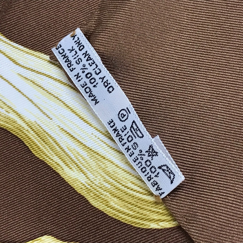 HERMES Cheval Turc Turkish Horse Carre 90 Scarf Silk Unisex Brown