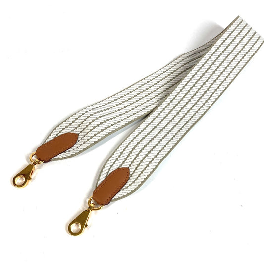 HERMES バンドリエール サングル コルダージュ アクセサリー ショルダーストラップ レザー/キャンバス ユニセックス バリエール/グラン/ゴールド ホワイト