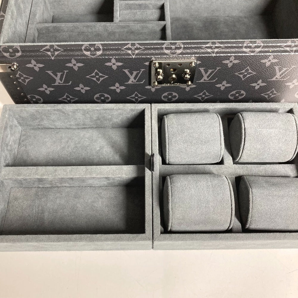 LOUIS VUITTON M44127 Monogram Eclipse Coffret Accessoires กล่องเครื่องประดับ กล่องนาฬิกา กล่องเก็บเครื่องประดับ ทรงหีบ Monogram Eclipse Canvas Unisex สีดำ