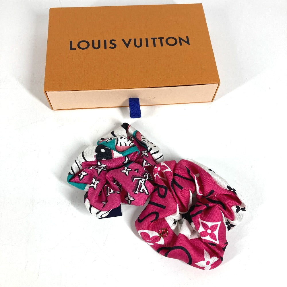 LOUIS VUITTON M90710 シュシュ セット アニモグラム ゼブラ ヘアゴム アクセサリー 2個セット ペア シュシュ シルク レディース マルチカラー