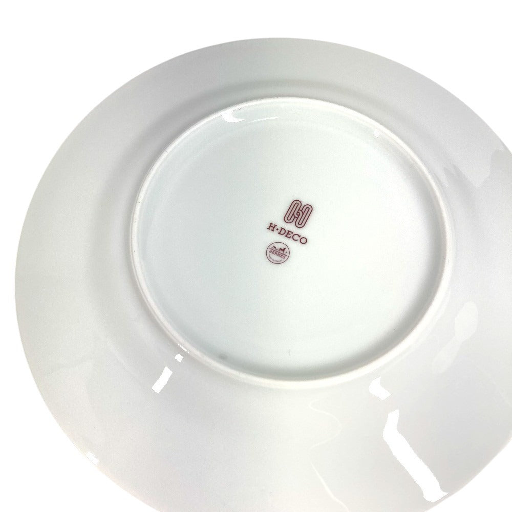 HERMES デザートプレート ペア 2枚セット H DECO Hデコ プレート 食器 皿 お皿 陶器 ユニセックス レッド