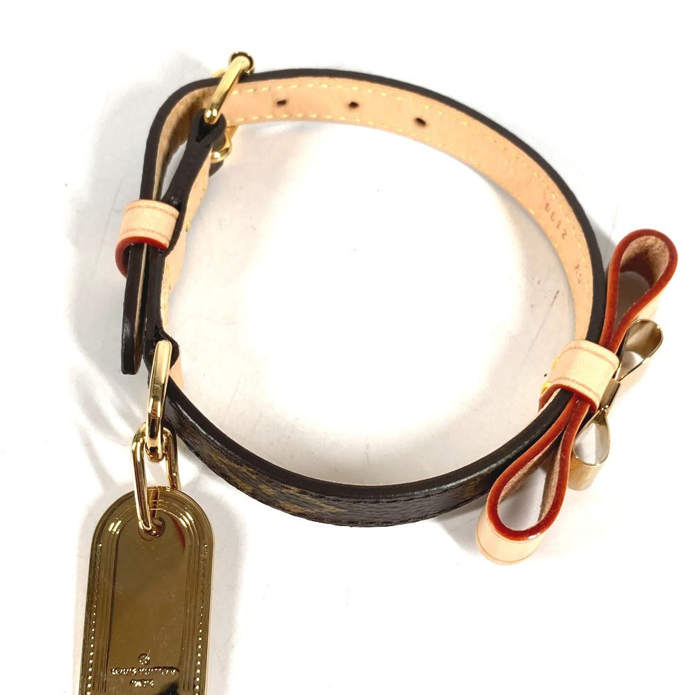 LOUIS VUITTON M58073 ペットカラー モノグラム 犬 ペット コリエバクスターXS りぼん リボン 首輪 モノグラムキャンバス ユニセックス ブラウン