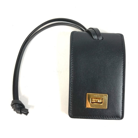 BALENCIAGA 8196402 Rodeo Luggage Tag Key Holder charm Bag Charm Black/Gold Used