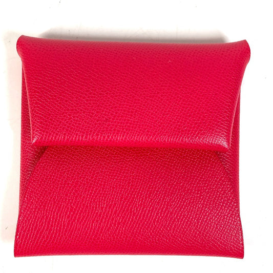 HERMES Bastia Wallet Coin Compartment Square SilverHardware coin purse Epsom Rose mexico pink Used