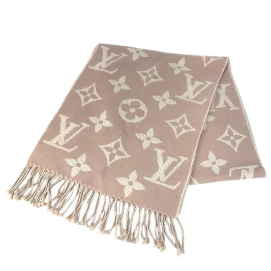 LOUIS VUITTON M76966 charpes Simply LVMonogram fringe Scarf wool pink Used