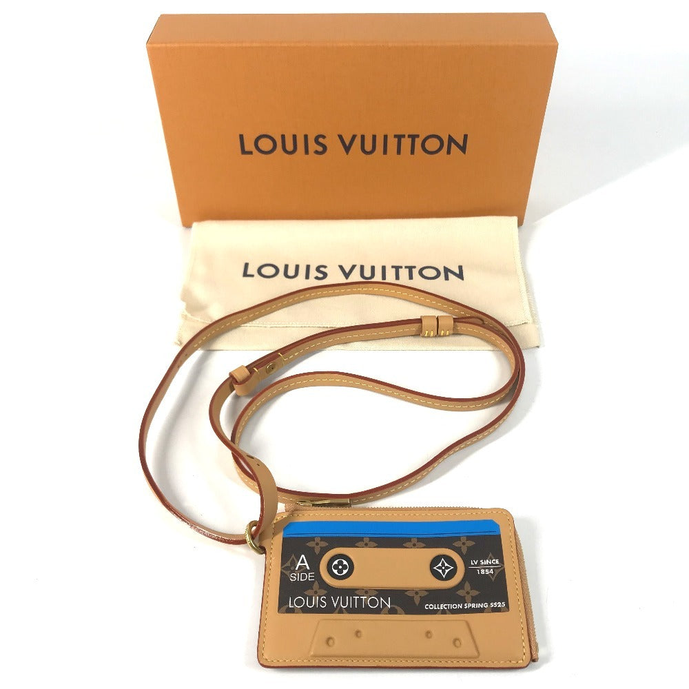 LOUIS VUITTON Monogram Porte Cult LV Tape Cassette Tape Wallet coin purse Coin Compartment Business card holder L-shaped zipper Card Case MonogramCanvas Brown Used