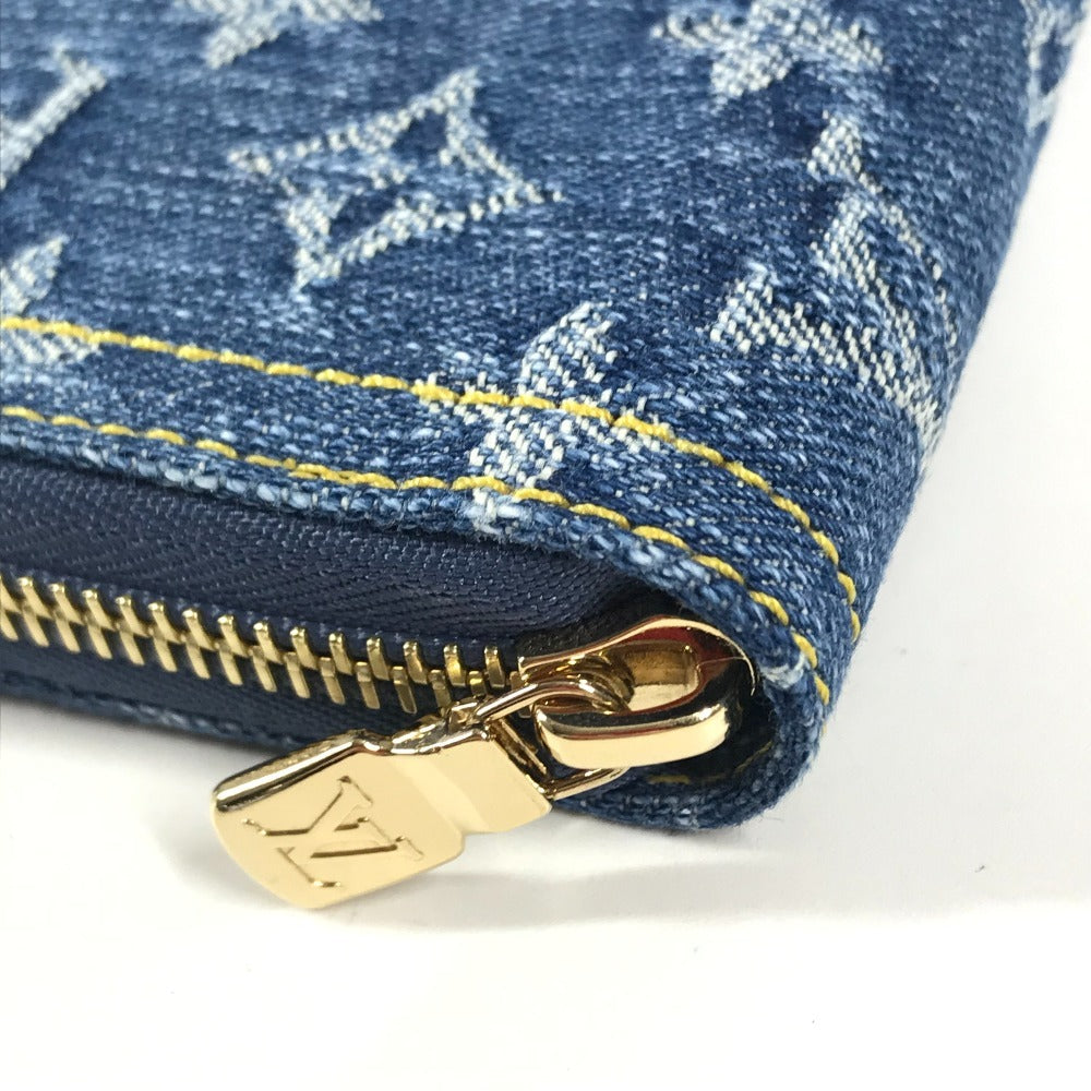 LOUIS VUITTON M23161 Murakami Takashi collaboration Monogram Denim Cherry LV x TM Zippy Wallet Long Wallet Zip Around Wallet Long Wallet Monogram Denim Canvas blue Used